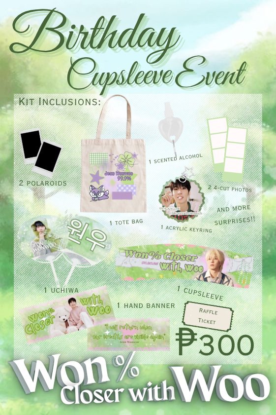 helloo carats &amp; wonwoorideuls! presenting you our kit inclusions 🍀 join us this coming july 20~ not residing near the venue? no problem! we cater online kits, check the registration form below^^ see youu everybody !!