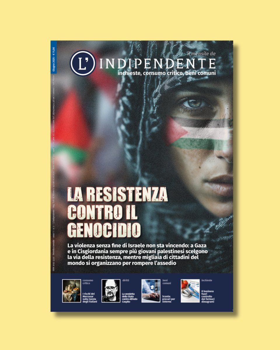 lindipende's tweet image. 🔵 Esce oggi il quinto numero del nuovo mensile
In copertina torniamo ad occuparci di quanto accade in Palestina, con due inchieste che svelano tuttavia un lato poco conosciuto della storia
Leggilo qui ⬇️⬇️⬇️
lindipendente.online/2025/06/05/e-u…