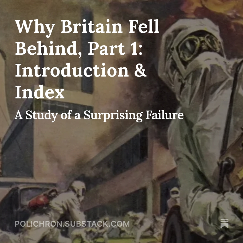 CoKeynesian's tweet image. I'm making my debut on Substack today with the first two parts of my essay on the postwar British economy, "Why Britain Fell Behind".
Subsequent parts will be published... later, but I intend to write about other stuff as well.
polichron.substack.com/p/why-britain-…