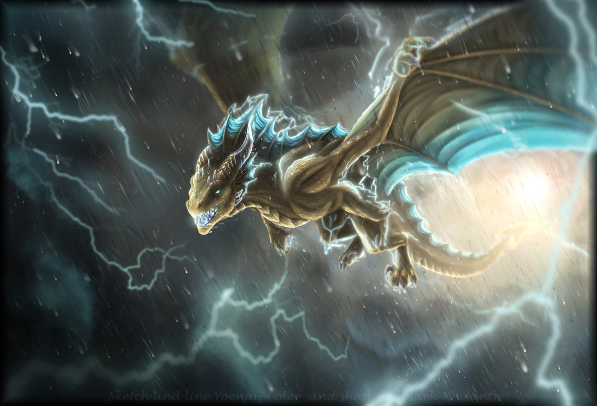 Crossing the storm.
Nothing like a small flight through the storm to replenish the mana of this gold dragon.
Commission drawn by furaffinity.net/user/yoenai/ and colored by furaffinity.net/user/dragon-no…

furaffinity.net/view/61117248/
furaffinity.net/view/61117374/