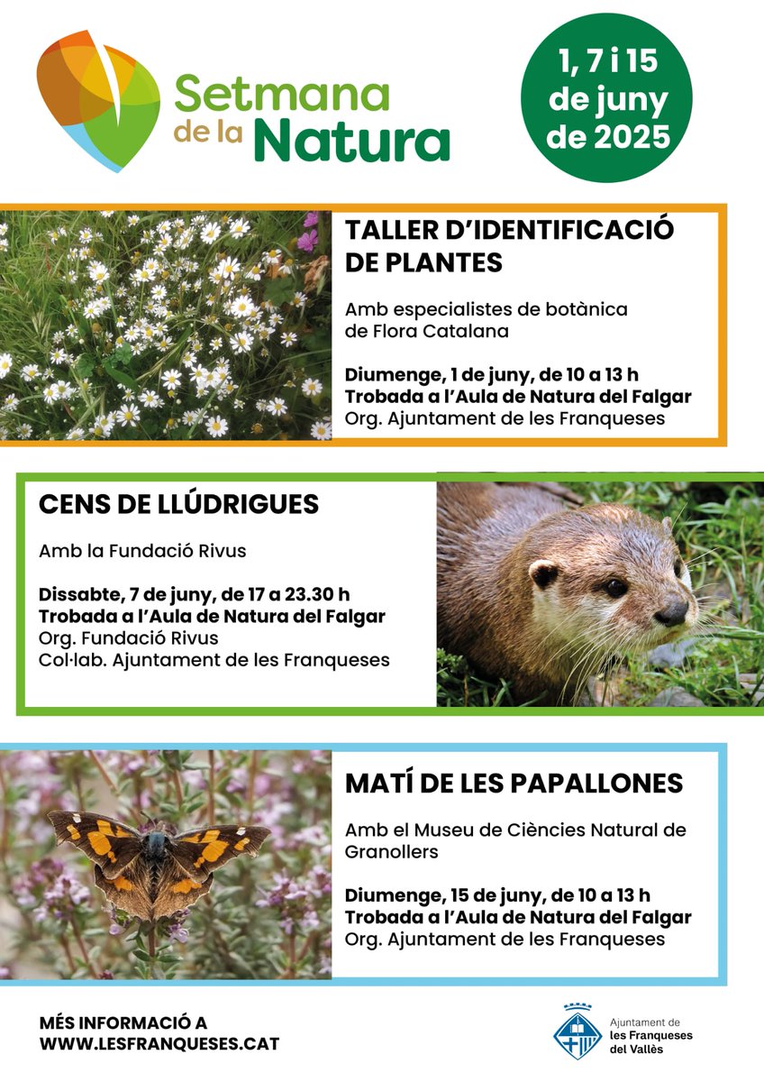 🌱 Avui és el Dia Mundial del Medi Ambient.

🙌 En aquest dia de lluita i conscienciació, aprofitem per recordar-vos les activitats de la Setmana de la Natura de l'Ajuntament de <a href="/lesfranqueses/">Ajuntament de les Franqueses</a>!