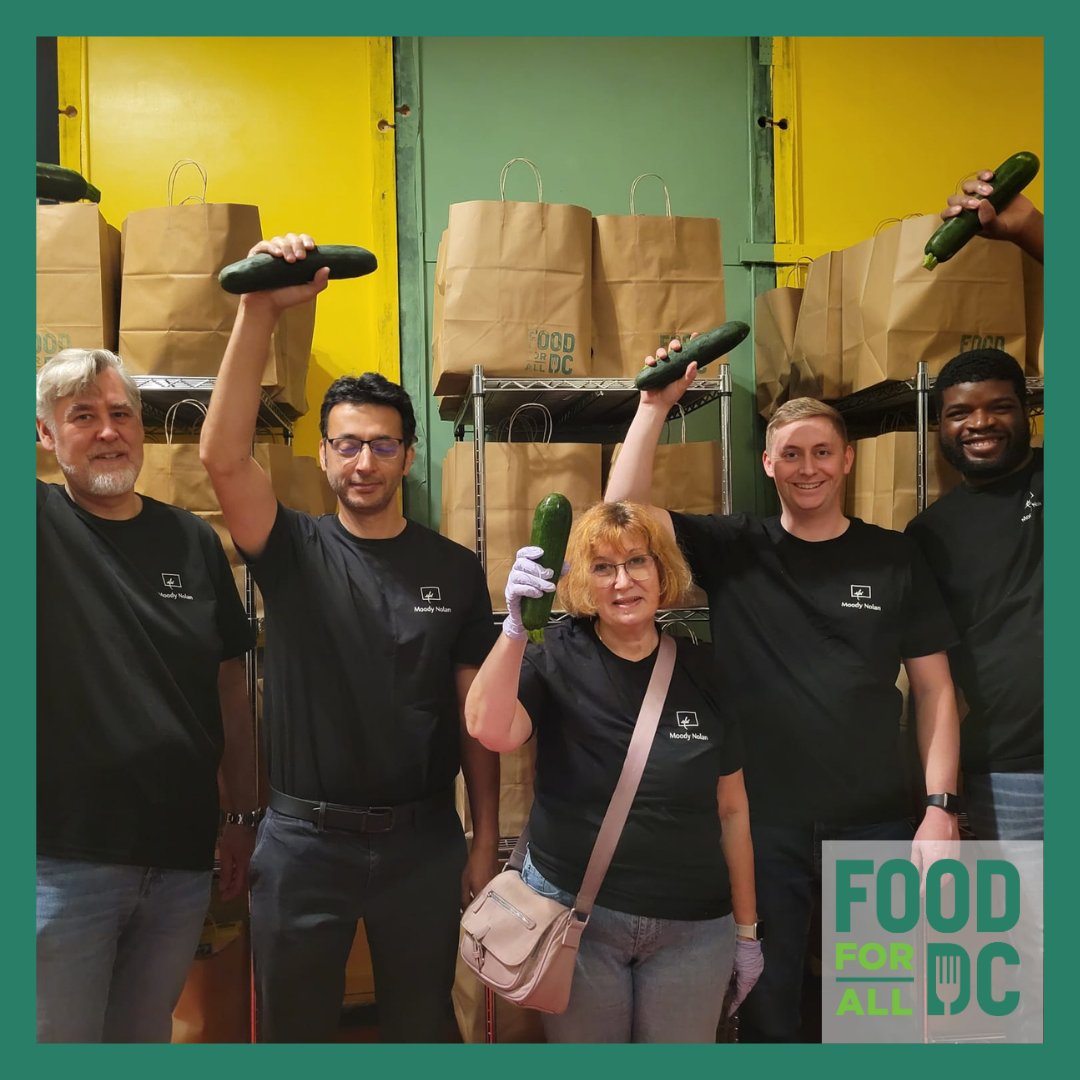 Food for All DC (@foodforalldc) on Twitter photo The <a href="/MoodyNolan/">Moody Nolan</a> team wrapped up their volunteer shift the only way that makes sense:
🥊 with squash and cucumber in hand!
Thanks for bringing your time, energy, and veggie spirit to @FoodForAllDC. We’re grateful! 💛🥒
#FoodForAllDC #MoodyNolan #VolunteerVibes #VeggiePower The <a href="/MoodyNolan/">Moody Nolan</a> team wrapped up their volunteer shift the only way that makes sense:
🥊 with squash and cucumber in hand!
Thanks for bringing your time, energy, and veggie spirit to @FoodForAllDC. We’re grateful! 💛🥒
#FoodForAllDC #MoodyNolan #VolunteerVibes #VeggiePower