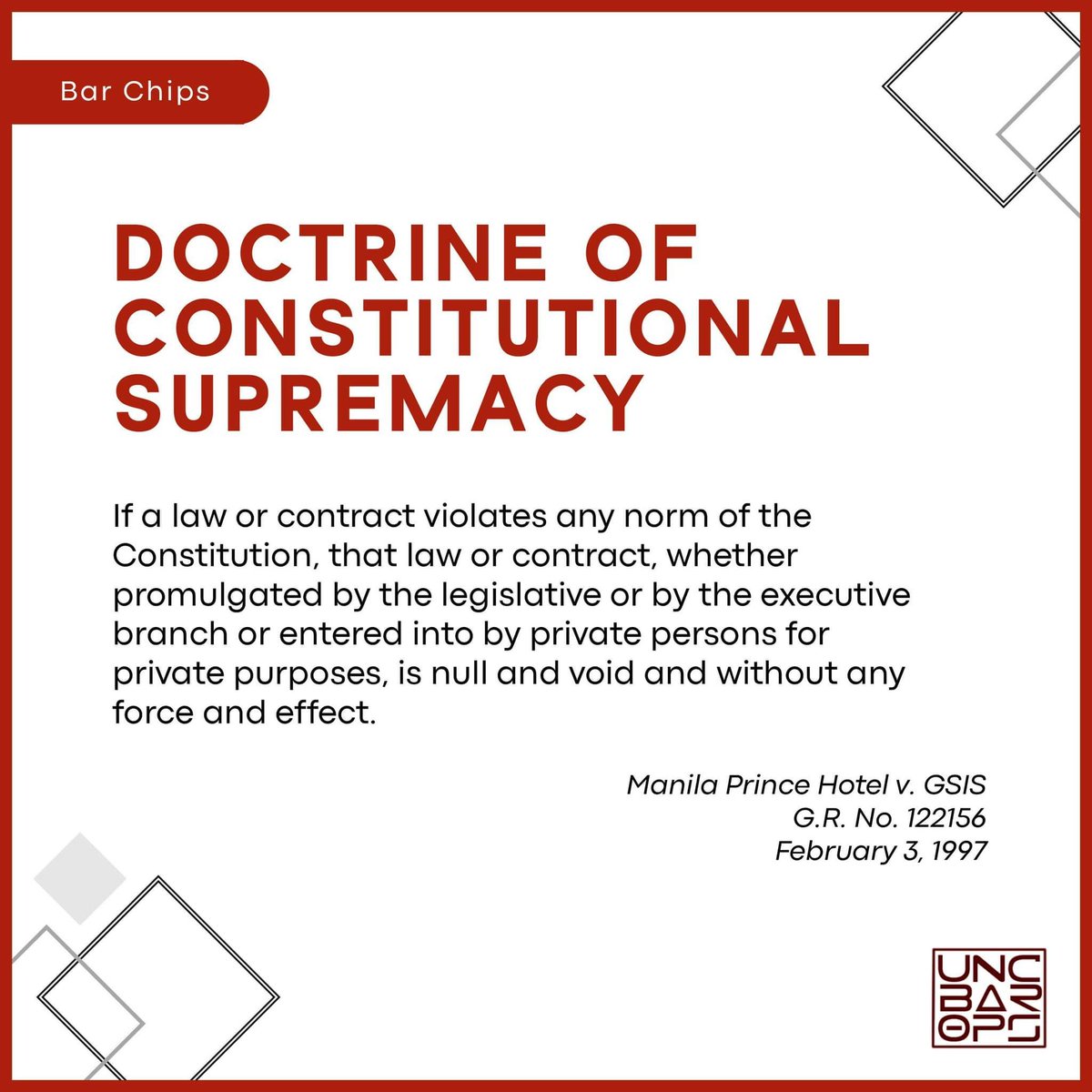 jesusfalcis's tweet photo. Dear Senator Chiz Escudero,

What is the 𝐃𝐎𝐂𝐓𝐑𝐈𝐍𝐄 𝐎𝐅 𝐂𝐎𝐍𝐒𝐓𝐈𝐓𝐔𝐓𝐈𝐎𝐍𝐀𝐋 𝐒𝐔𝐏𝐑𝐄𝐌𝐀𝐂𝐘?

If a law or contract violates any norm of the Constitution, that law or contract, whether promulgated by the legislative or by the executive branch or entered into by private persons for private purposes, is 𝙣𝙪𝙡𝙡 𝙖𝙣𝙙 𝙫𝙤𝙞𝙙 and without any force and effect. Thus, since the Constitution is the fundamental, paramount and supreme law of the nation, it is deemed written in every statute and contract. (𝘔𝘢𝘯𝘪𝘭𝘢 𝘗𝘳𝘪𝘯𝘤𝘦 𝘏𝘰𝘵𝘦𝘭 𝘷. 𝘎𝘚𝘐𝘚, 𝘎.𝘙. 𝘕𝘰. 122156, 𝘍𝘦𝘣. 3, 1997)

𝗖𝗼𝗻𝘀𝘁𝗶𝘁𝘂𝘁𝗶𝗼𝗻𝗮𝗹 𝘀𝘂𝗽𝗿𝗲𝗺𝗮𝗰𝘆 refers to the system of government in which the law-making freedom of parliamentary supremacy cedes to the requirements of a Constitution.

Ergo, saying the Senate Plenary is supreme is wrong. It is the Constitution that is supreme! Any Senate Rules that contradicts the Constitution is null and void.

Convene the Impeachment Court NOW and proceed to trial forthwith!

#Law101
#ImpeachSaraDuterteNOW 

Credits to: UNC Law Bar Operations Commission