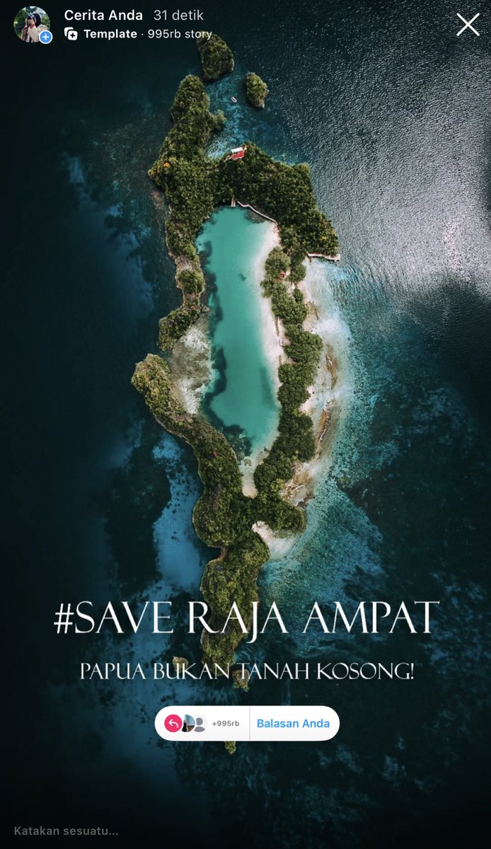 #SAVERAJAAMPAT 

Teman-teman, ayo kita naikkan hastag #SaveRajaAmpat #SavePapua
Kalo bukan kita yg bersuara siapa lagi🙏🏻