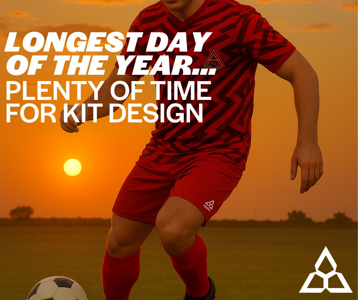 It's the #LongestDayOfTheYear, so there's plenty of time to visit our custom kit designer and get creative with over 75 customisable templates.

Once you get started, even the longest day of the year will go by in a flash.

Kit designer: appinsports.com/kit-designer/#…

#MakeItAppin