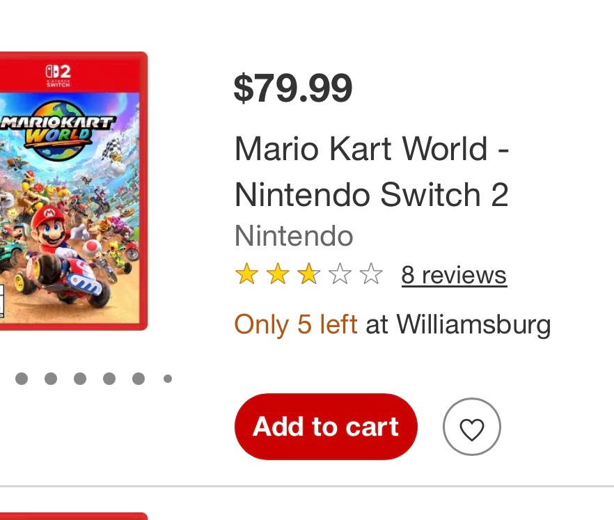 Bic (@bicbuck) on Twitter photo Target isn’t showing you their Switch hardware quantities, but they forgot to not show you software quantities… with only 5 copies of Mario Kart in stock, how many systems do you think they’ll have? 🤣 Target isn’t showing you their Switch hardware quantities, but they forgot to not show you software quantities… with only 5 copies of Mario Kart in stock, how many systems do you think they’ll have? 🤣
