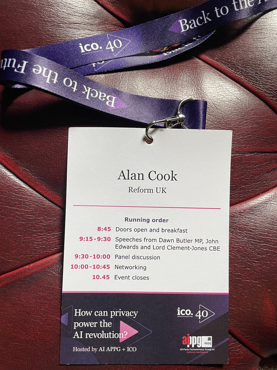 reformukbromley's tweet image. A great APPG A.I. breakfast meeting in the Lords today. Having Reform UK on a badge & lanyard is the number one attraction during networking. Everyone is interested in Reform. 5th June.
ReformUKBromley.co.uk
