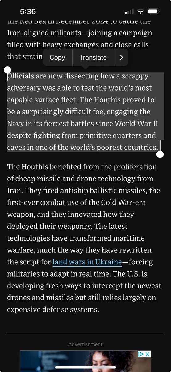 ⁦<a href="/nytimes/">The New York Times</a>⁩ claiming the US Navy is engaging in its fiercest fighting since WWII. Any military historians in X want to verify this? Seems unlikely