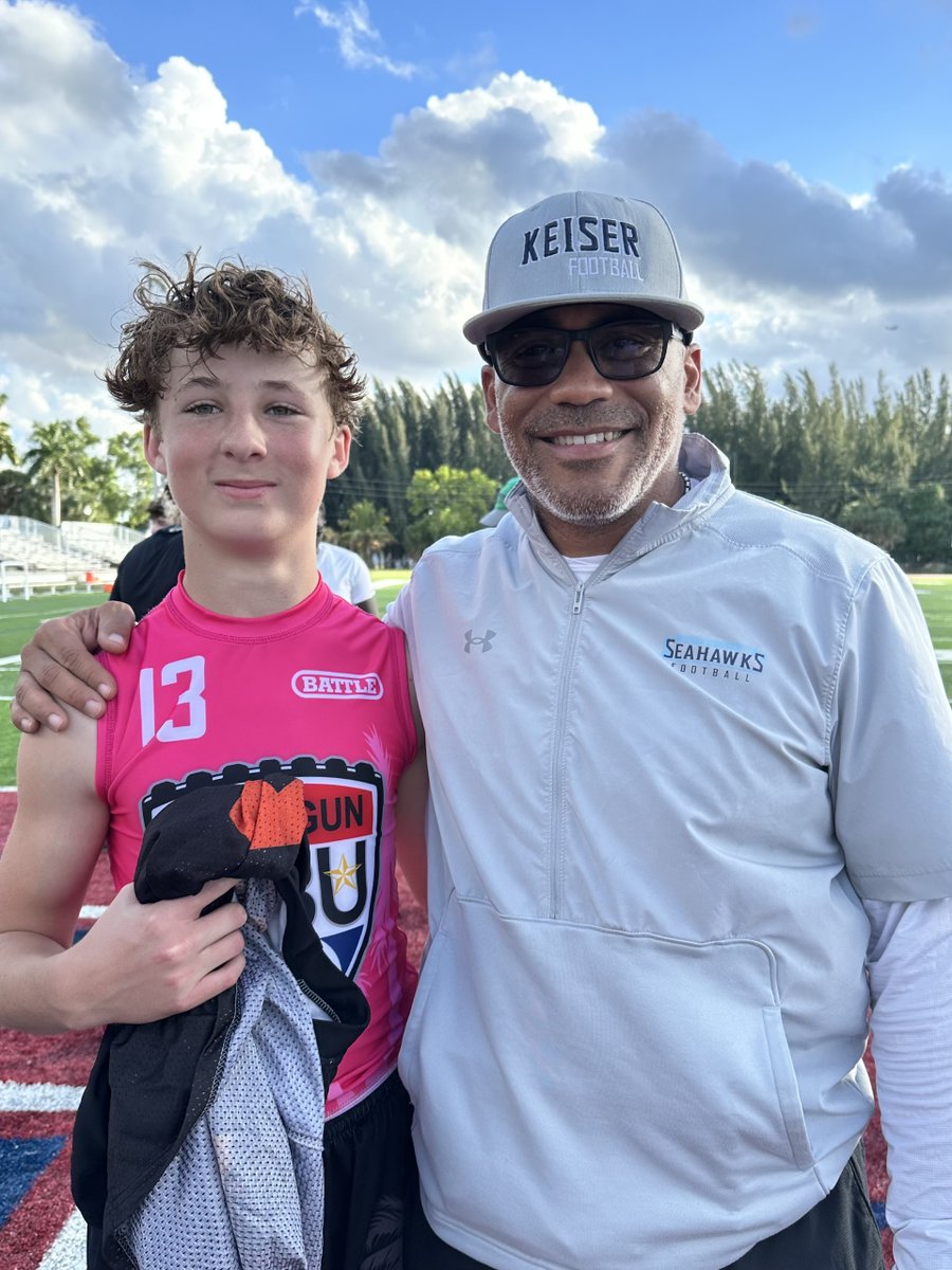 aydenduda2029's tweet image. Can't wait to show @CoachDavila how much I have grown since this photo! Time to take the talent to West Palm to work and learn! Looking forward to a great day! See you Saturday! 🦅💨#GRIT #SeahawkFast #MTXE #linebacker @Coach_Kelleher @KeiserFootball @CoachMylesRuss
