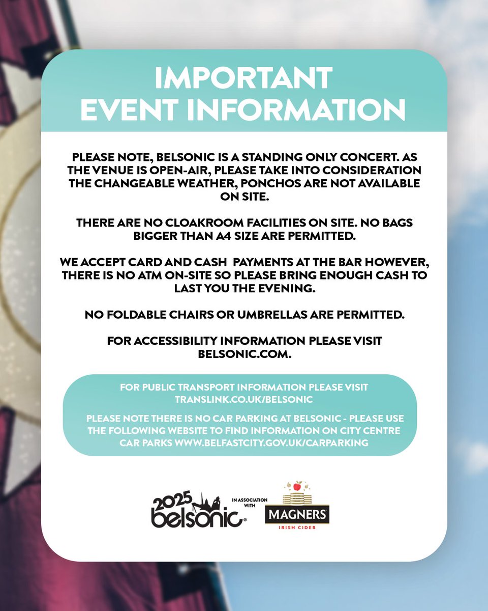 belsonicbelfast's tweet image. STEREOPHONICS, TIMES &amp;amp; EVENT INFO ℹ️All times are subject to change. Remaining tickets from Ticketmaster.

Join us at The Limelight after the show for Rock, Alternative &amp;amp; Indie anthems at the afterparty! Remaining tix from shine.tickets and the merch tent at Belsonic.