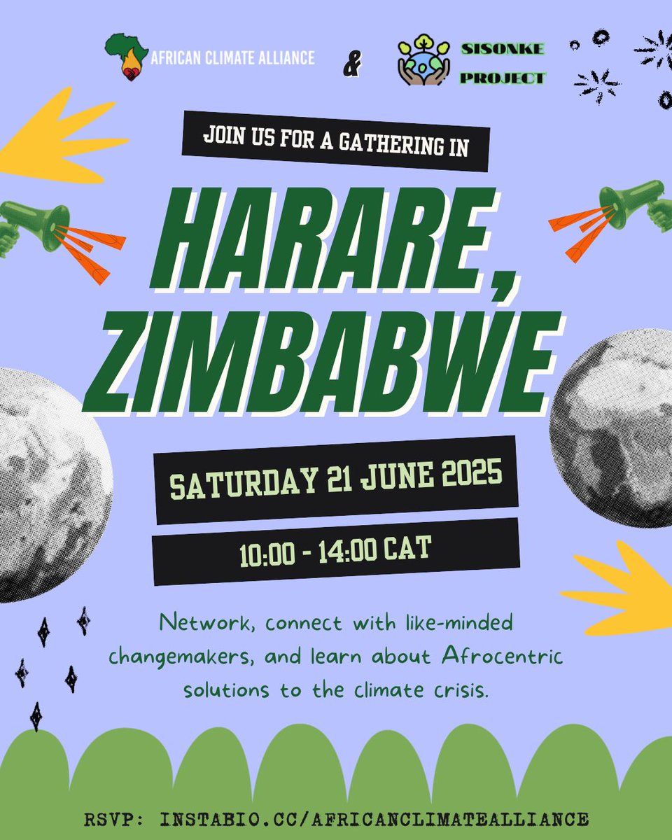 🌍 Save the Date! 🌱
📍 Co-hosted with African Climate Alliance, Flames and Lilies Climate Initiative, and Greening Kuwadzana

💚 Let’s root our future in African wisdom and action.
👉 Register now: cloud.seatable.io/dtable/forms/a…

#AfrocentricFutures #ClimateJustice