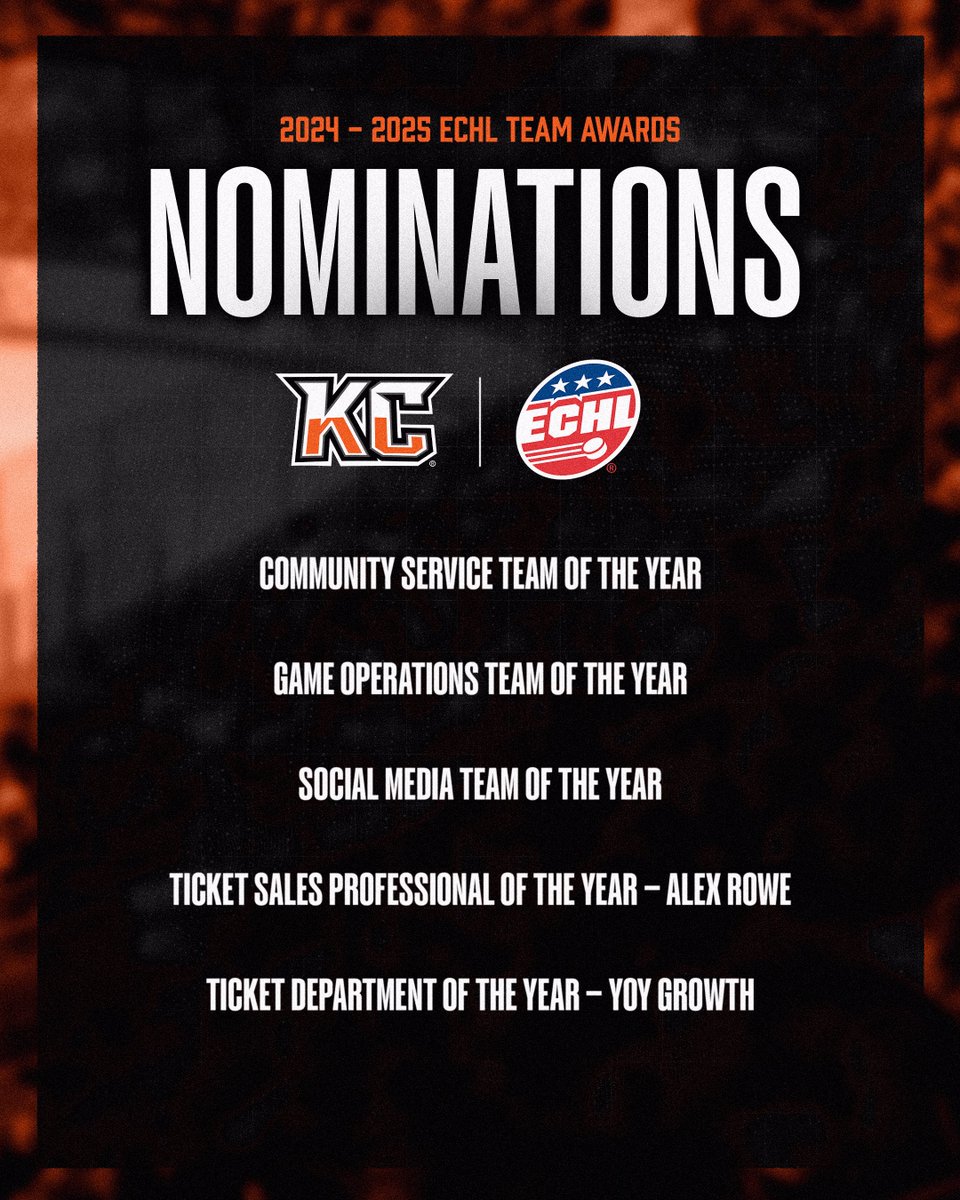 In case you missed it… the Kansas City Mavericks' front office has been nominated for FIVE different 2024–2025 ECHL Team Awards! 🎉🔥

Read more here —> kcmavericks.com/news/2025/06/e…

<a href="/ECHL/">ECHL</a>