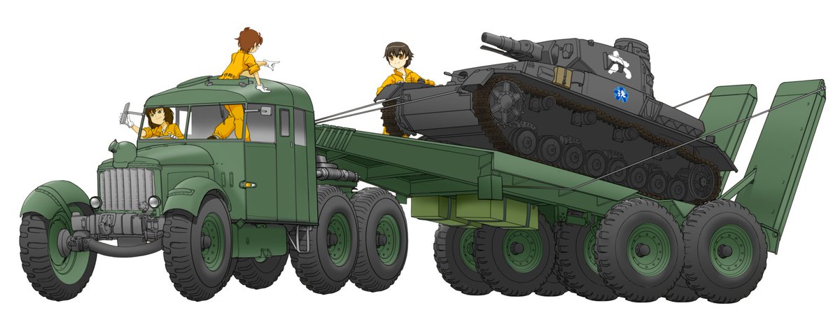 ガルパン「#積載車の上はカッコ良くみえる #ガルパン」|ILMA Expressのイラスト