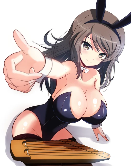 黒バニ衣装ミカさんで(⁠*⁠'⁠ω⁠`⁠*⁠) #クリエイター様の中に黒の作品をお持ちの方はいらっしゃいませんか