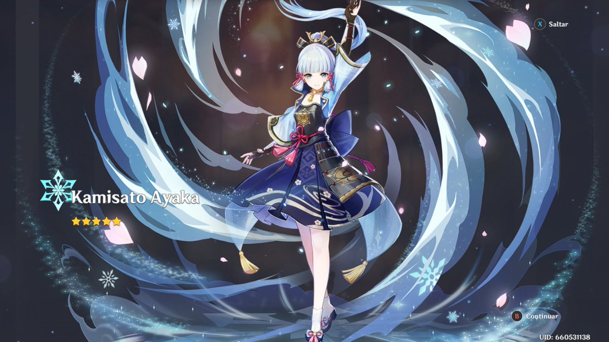 Pinkling69's tweet photo. I finally got Ayaka on the Inazuma banner💙

(I also got Chiori's C1 before getting Ayaka XD)

#GenshinImpact https://t.co/dL98oktlQA