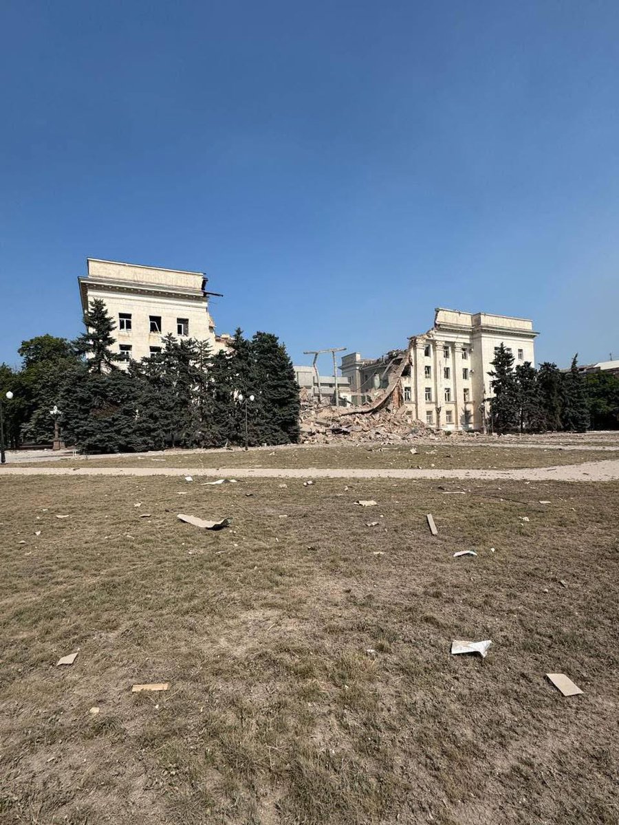 This is what the Kremlin's powerlessness looks like. When Ukraine hits Russian strategic bombers, Russia destroys the regional administration building in Kherson. Russia cannot win on the battlefield, so it purposefully destroys Ukrainian cities.

Russia dropped the first aerial