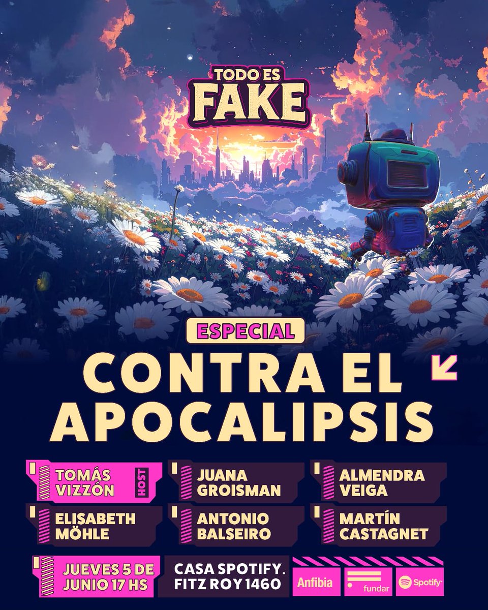 martín felipe castagnet (@mobymartin) on Twitter photo hoy primer episodio en vivo de #TodoEsFake en Casa Spotify de <a href="/anfibiapodcast/">anfibia podcast</a>, especial Contra el Apocalipsis. <a href="/tomasvizzon/">Tomás Vizzón</a> Antonio Balseiro <a href="/juanitagroisman/">Juanita</a> Almendra Veiga <a href="/elimohle/">Eli Möhle</a> y este servidor de ustedes. se graba con público, con brindis al final 🍷 hoy primer episodio en vivo de #TodoEsFake en Casa Spotify de <a href="/anfibiapodcast/">anfibia podcast</a>, especial Contra el Apocalipsis. <a href="/tomasvizzon/">Tomás Vizzón</a> Antonio Balseiro <a href="/juanitagroisman/">Juanita</a> Almendra Veiga <a href="/elimohle/">Eli Möhle</a> y este servidor de ustedes. se graba con público, con brindis al final 🍷