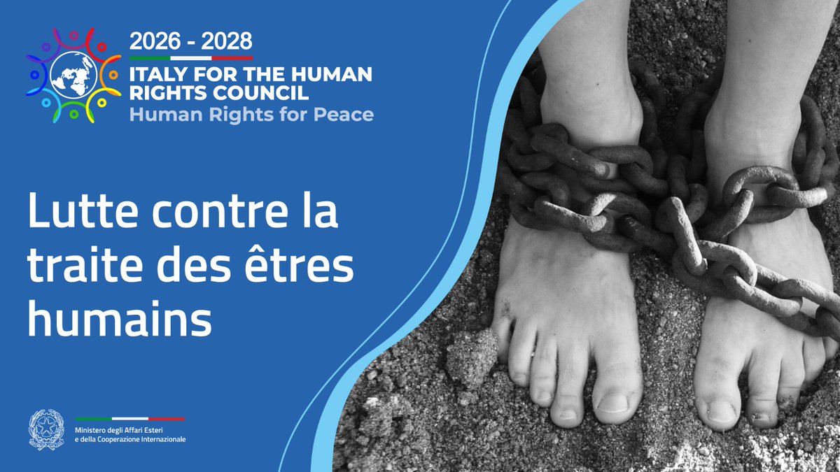 🇮🇹au Conseil des #DroitsdelHomme🇺🇳continuera à lutter contre la traite des êtres humains, un crime ignoble qui viole les droits fondamentaux et dignité des personnes avec une attention particulière pour femmes et enfants, y compris les mineurs non accompagnés
#ItalyforHumanRights