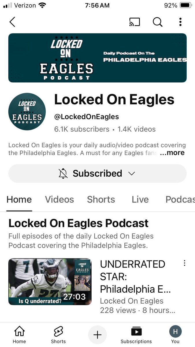 harrymayesTU's tweet image. It’s totally free to subscribe…new content posted daily/weekly…get ready, the season starts 13 weeks from today! @DiBiaseLOE @MarcFarzetta @jasonmyrt @LockedOnBirds #FlyEaglesFly