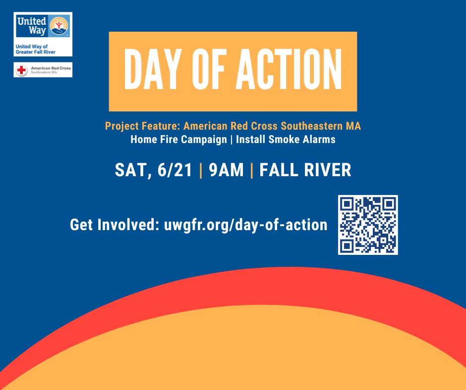 Want to make a real difference in just a few hours?
Join <a href="/RedCross/">American Red Cross</a> Home Fire Campaign on Sat, 6/21 for #DayOfAction
#Volunteer &amp; help install smoke alarms in homes across #FallRiver.

No experience needed | Sign up &amp; #TakeAction: uwgfr.org/day-of-action
#UnitedIsTheWay