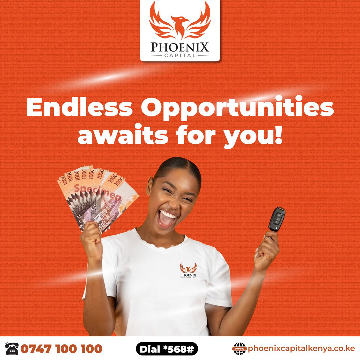 Explore endless opportunities with Phoenix Capital Loans.

Apply now: phoenixcapitalkenya.co.ke

#LogbookLoans #SalaryAdvance #AsseFinancing #PhoenixCapital #AssetFinance #AffordableLoansForAll #InsuranceMatters