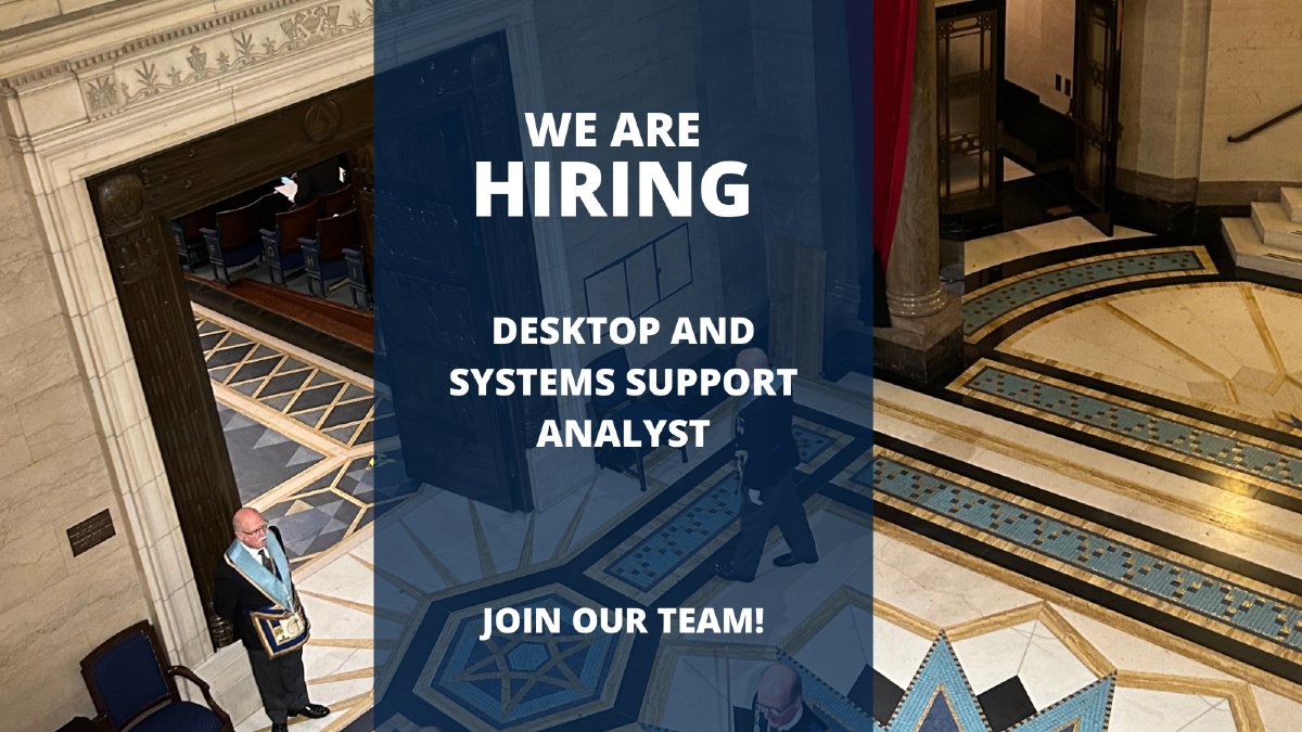 📣The United Grand Lodge of England is hiring!

We are looking for:
👉 Desktop and Systems Support Analyst

Successful applicants will need the right to work in the United Kingdom.

Visit our website for more details⏬
bit.ly/4dOpgnx