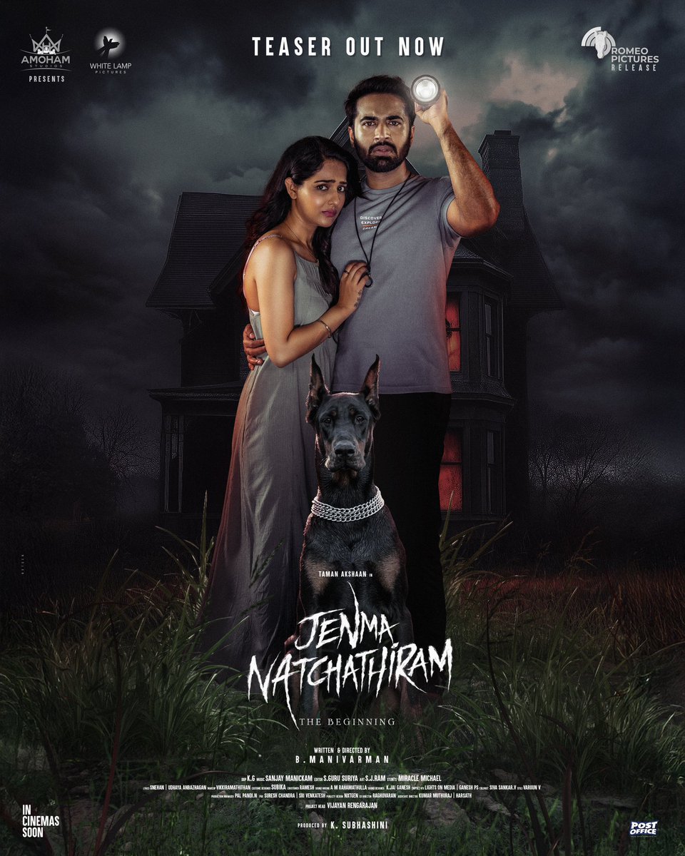 Touring Talkies (@toouringtalkies) on Twitter photo It’s here… and it’s watching you 😈
You're just one click away from your next nightmare 👀
#JenmaNatchathiramTeaser OUT NOW!
▶️ youtu.be/3YoIJ5nIFd8
<a href="/TamanActor/">Taman.actor</a> <a href="/amohamstudio/">Amoham Studios</a> <a href="/White_lampoffl/">White Lamp Pictures</a> <a href="/mynameisraahul/">raahul</a> <a href="/ManiVarman23/">B.Mani Varman</a> <a href="/SureshChandraa/">Suresh Chandra</a> <a href="/MalviMalhotra/">Malvi Malhotra</a> <a href="/RakshaCherin/">Raksha Cherin✨</a> It’s here… and it’s watching you 😈
You're just one click away from your next nightmare 👀
#JenmaNatchathiramTeaser OUT NOW!
▶️ youtu.be/3YoIJ5nIFd8
<a href="/TamanActor/">Taman.actor</a> <a href="/amohamstudio/">Amoham Studios</a> <a href="/White_lampoffl/">White Lamp Pictures</a> <a href="/mynameisraahul/">raahul</a> <a href="/ManiVarman23/">B.Mani Varman</a> <a href="/SureshChandraa/">Suresh Chandra</a> <a href="/MalviMalhotra/">Malvi Malhotra</a> <a href="/RakshaCherin/">Raksha Cherin✨</a>