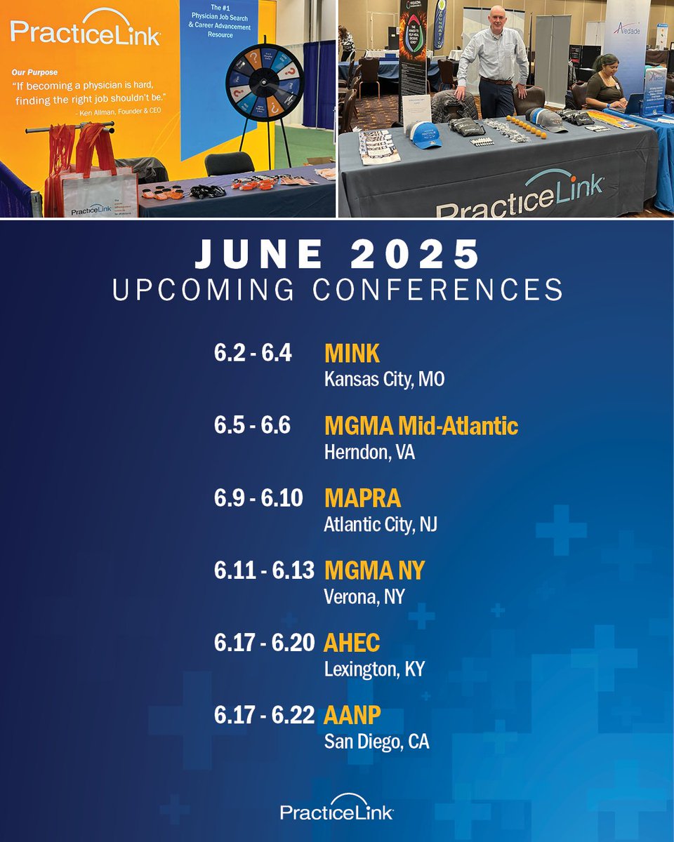 Connecting face to face with talented providers and physician recruiters is in full swing as we traverse the U.S. to exhibit at six incredible conferences. We’re looking forward to chatting with dedicated healthcare leaders, medical graduates and nurse practitioners.