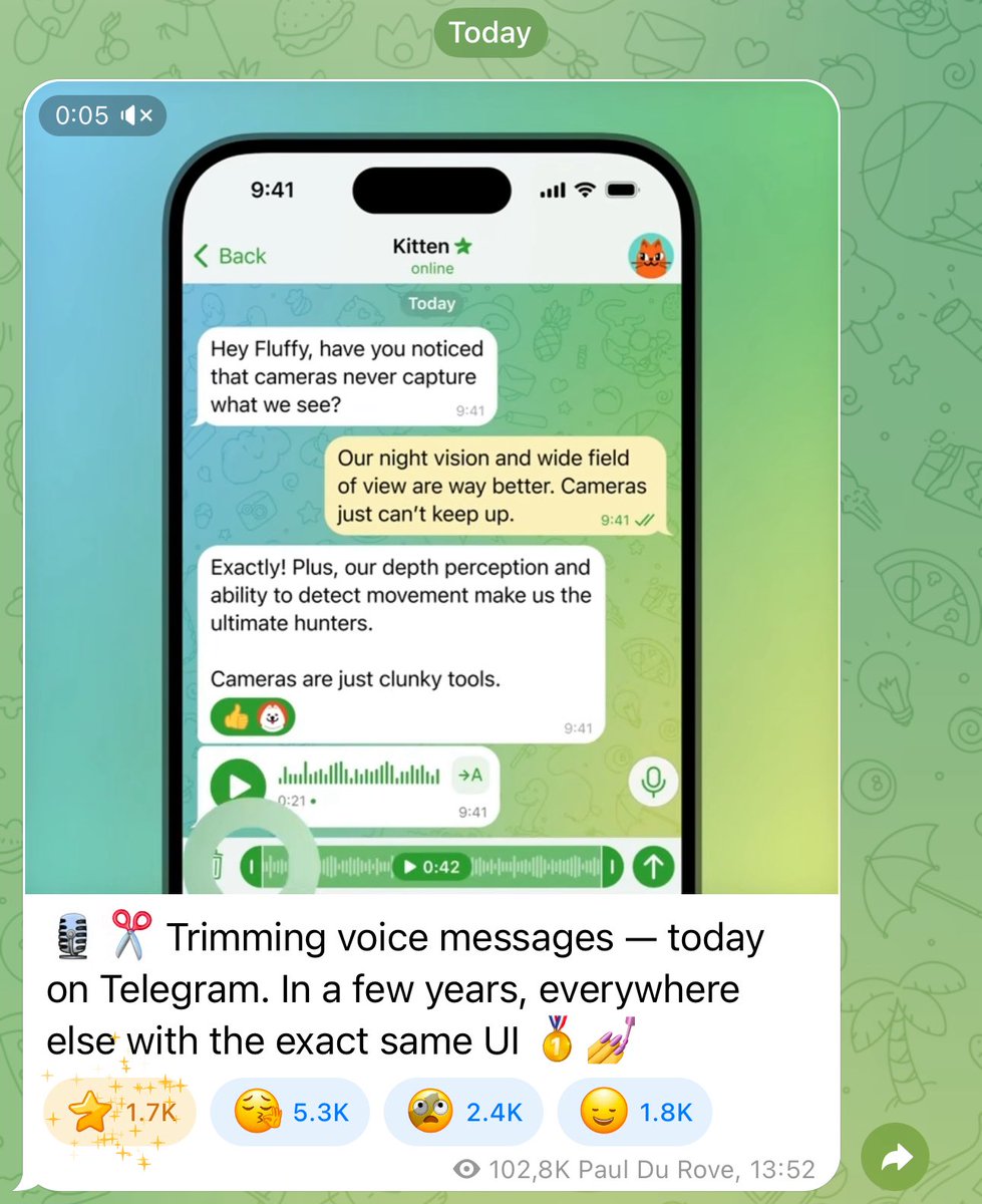 koritual's tweet image. Telegram keeps getting better