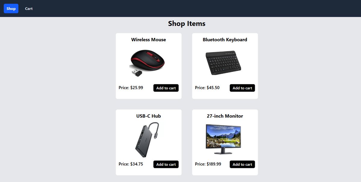 KennedyOmata's tweet photo. Project 14 of my #React Learning Journey

Shopping Cart

I implemented two basic pages: the shop and cart pages. Using the React Context API, the item data and state are seamlessly managed between the two pages and the individual components in each page. https://t.co/M3pWgVSLQJ