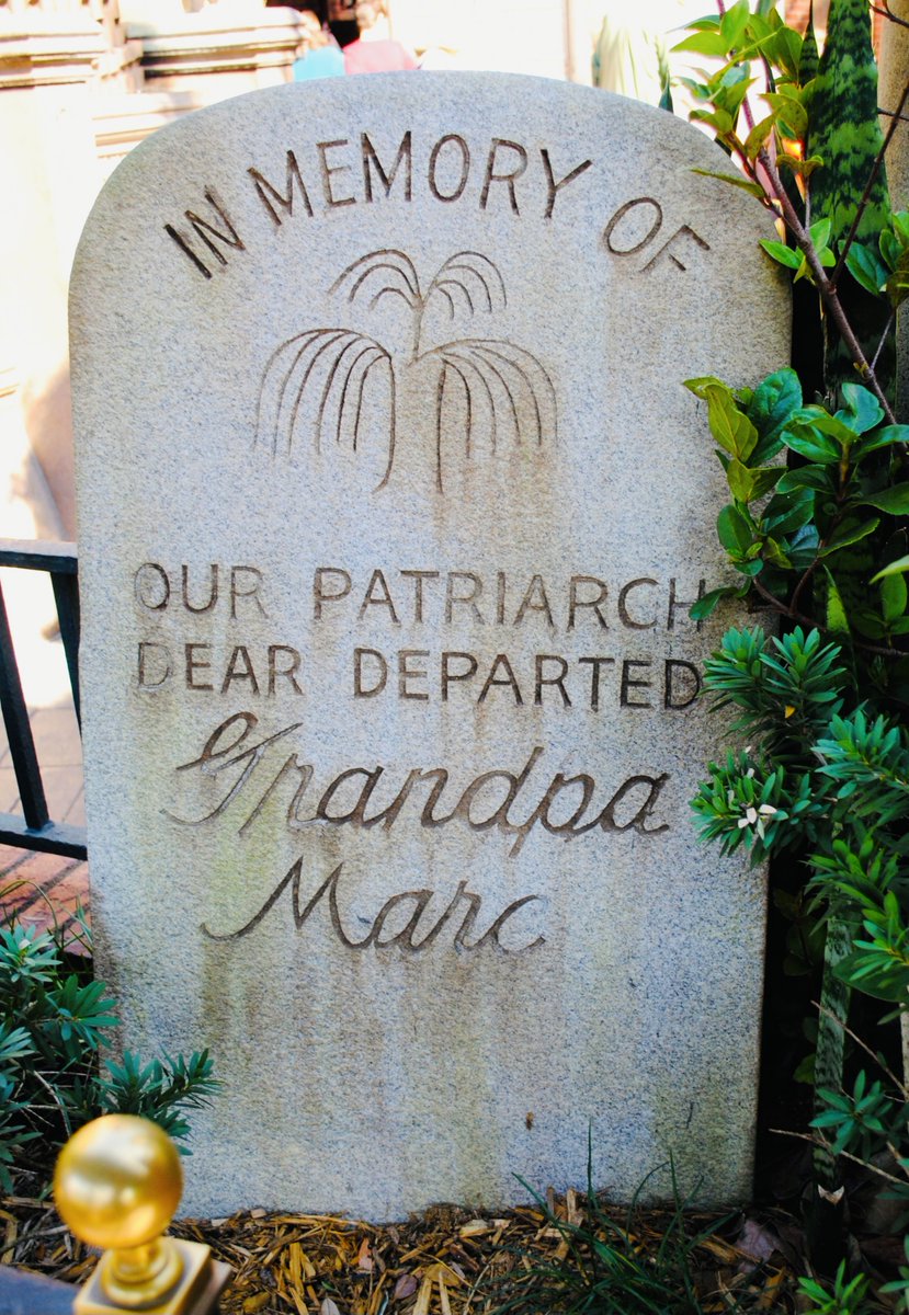 csmithdisney's tweet photo. Marc Davis tribute tombstone at the Haunted Mansion. #WDW #Disney #Disneyworld #WaltDisneyWorld #MagicKingdom #Disneyland #Disneyparks #Imagineer #MarcDavis https://t.co/Y46rvtBH7b