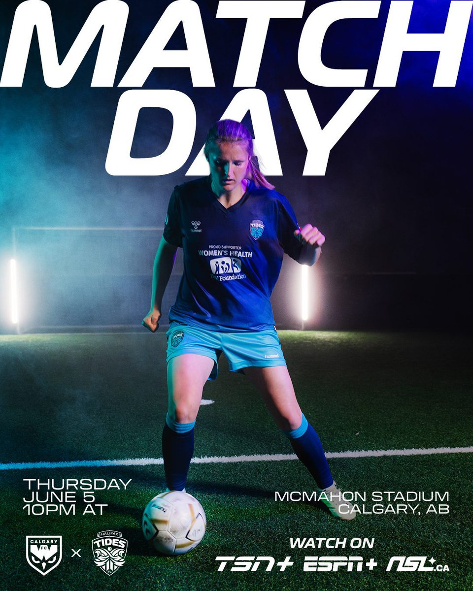 Halifax Tides FC (@hfxtidesfc) on Twitter photo It’s matchday vs <a href="/yycwildfc/">Calgary Wild FC</a> 🌊
🕚 Tune in 10pm AT
📺 TSN+, ESPN+, NSL.ca
📍McMahon Stadium It’s matchday vs <a href="/yycwildfc/">Calgary Wild FC</a> 🌊
🕚 Tune in 10pm AT
📺 TSN+, ESPN+, NSL.ca
📍McMahon Stadium