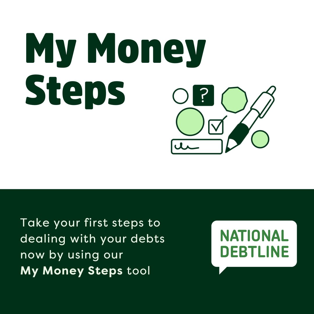 Not sure where to start on dealing with your debts?

Use our My Money Steps tool to create a budget to keep track of your income and expenditure.

Register today 👇
t.ly/BuKVF