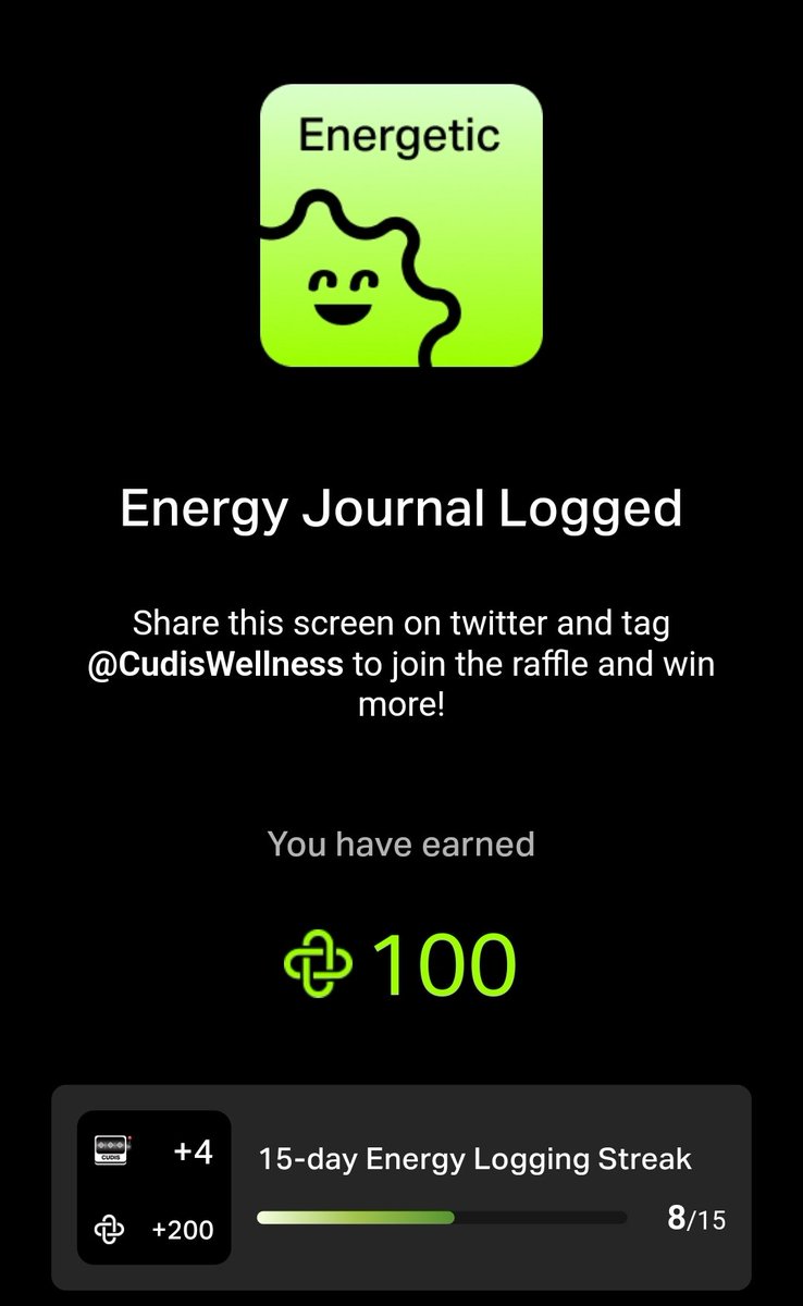 Maverick81s's tweet image. Gm! Day 8 of 15! Just do it! @CudisWellness
