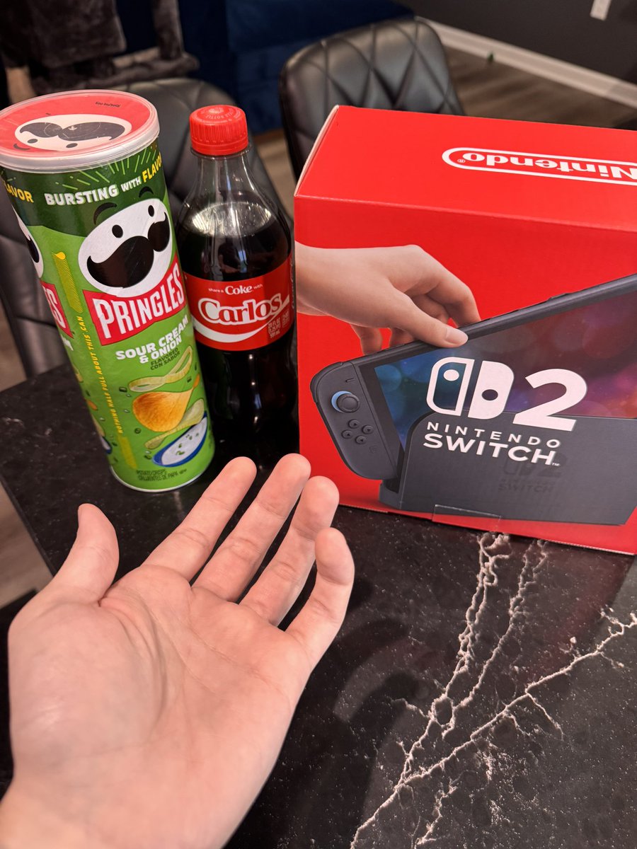 So the Walmart Switch 2 release day delivery came with (I shit you not) a coke and Pringles. Unbeknownst to me, this was indeed intentional.