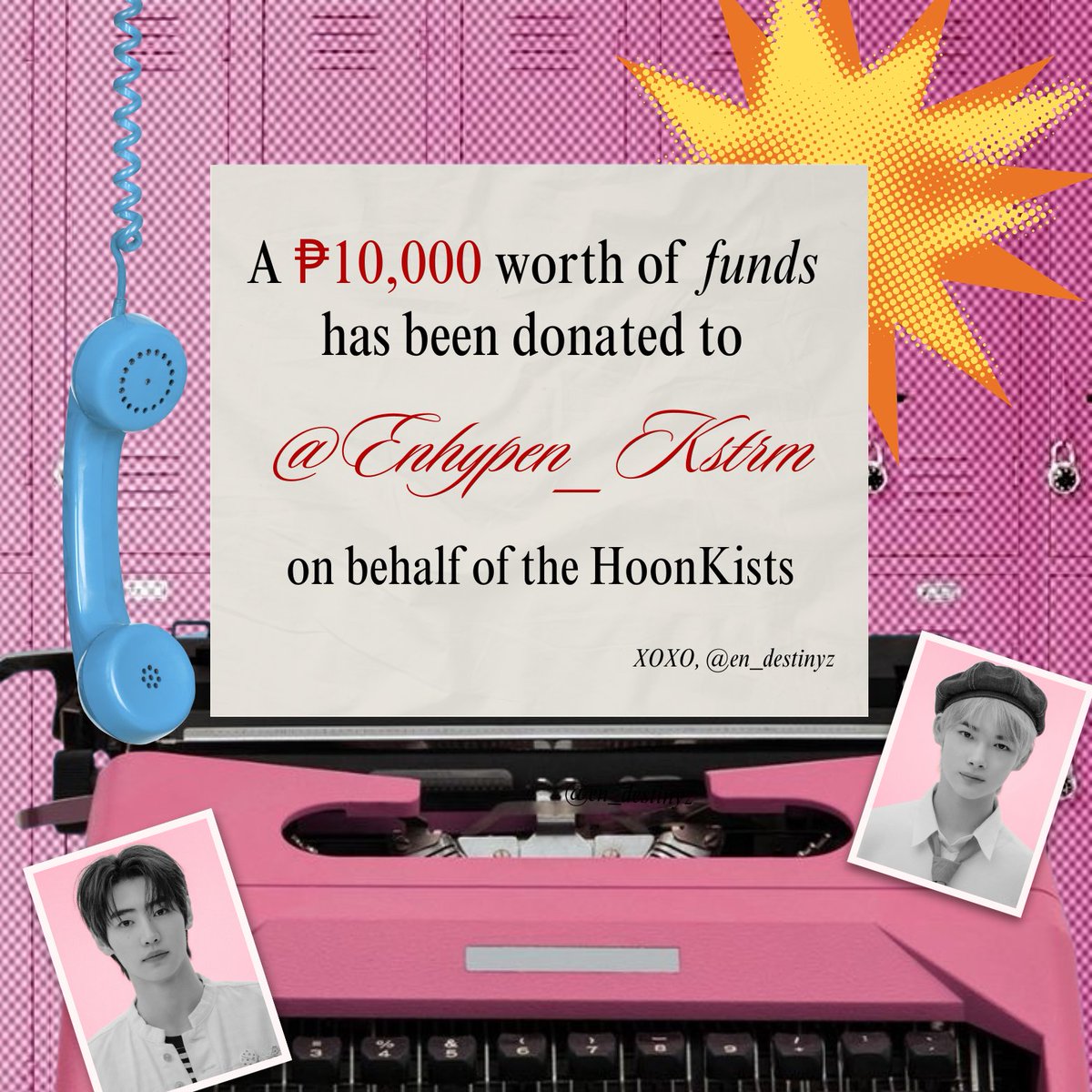 en_destinyz's tweet photo. Today, June 5, 2025, we have donated a total of ₱10,000.00 to the comeback drive of @ENHYPEN_Kstrm for ENHYPEN's DESIRE : UNLEASH. 🔥
It is with your ardent love that we managed to support our destined seven's path to success. Thank you, HoonKists! 🩷
#DirectedByEnDestinyz https://t.co/QyMRp7ppgM