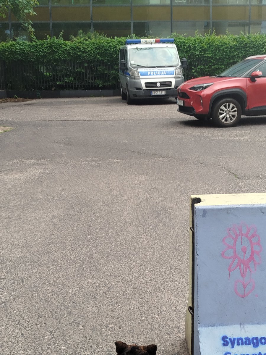 Pytanie do <a href="/PolskaPolicja/">Polska Policja 🇵🇱</a> 

Kto zadecydował o tym, że pod Warszawską synagogą nożyków bezustannie stoi radiowóz z policjantami? Kiedy bym tędy nie przechodził to stoi tutaj radiowóz.

Pisałem o tym rok temu. Pisze też dziś. 

Dlaczego i po co? Nie lepiej żeby ci policjanci byli