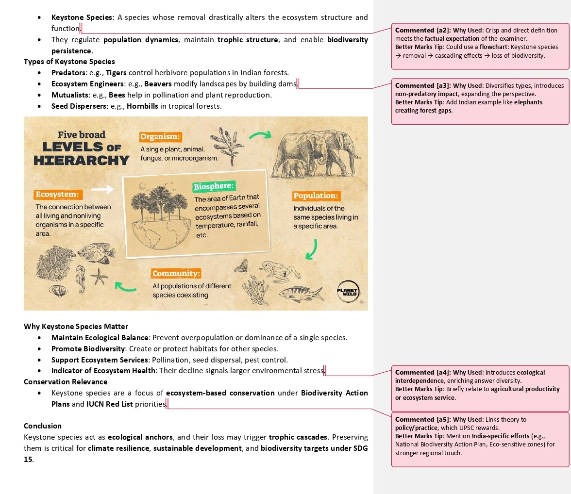 byolacademy's tweet image. Mains Question and answer- 2025
What are keystone species? Why keystone species matter? Let&apos;s know the answer #Answerwriting #practice #Mains #answer #keystone #species #upsc2025