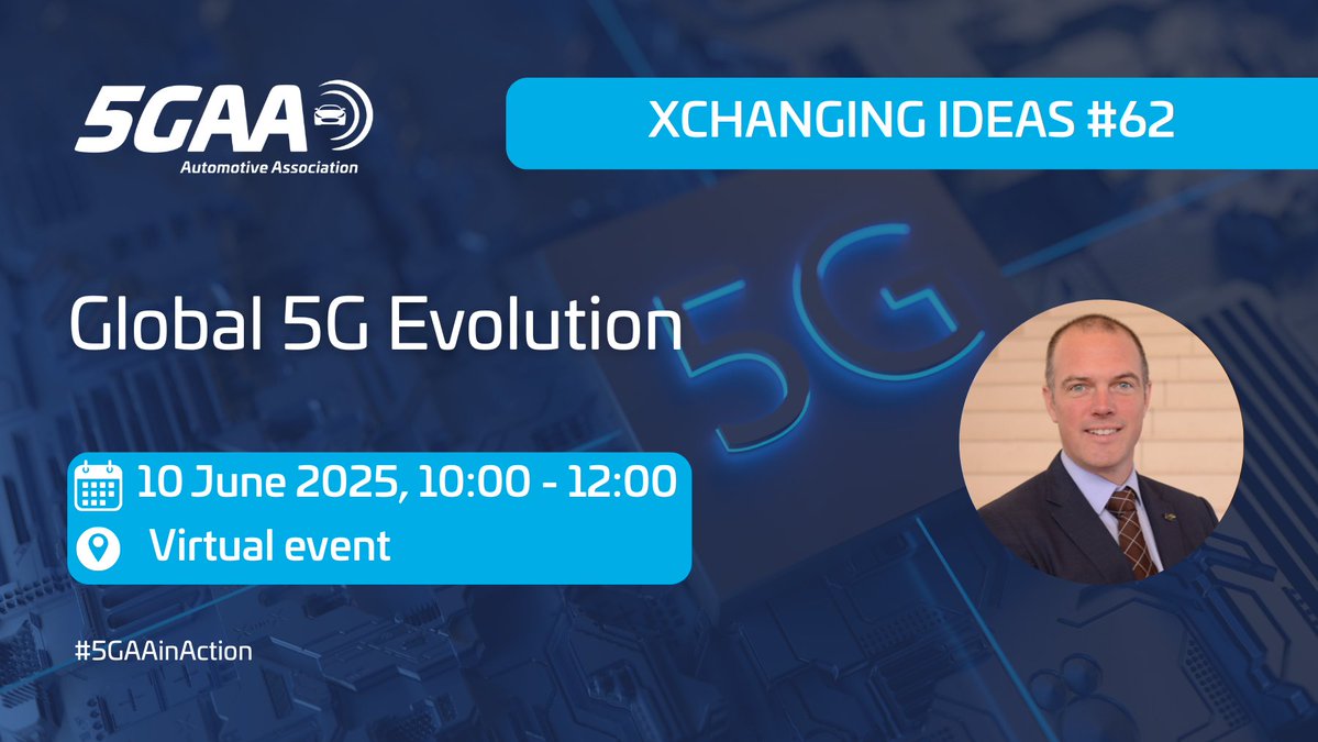 5G Automotive Association (5GAA) (@5gaa_official) on Twitter photo 🚗📶 Join us tomorrow for the latest edition of <a href="/global_5G/">Global 5G Evolution</a> Evolution series at 10:00!
Our CTO will present the #5GAARoadmap with a spotlight on #APAC developments & opportunities. Gain insights into how #5G is enabling the mobility ecosystem.
🔗 Watch: youtube.com/c/Global5GEvol… 🚗📶 Join us tomorrow for the latest edition of <a href="/global_5G/">Global 5G Evolution</a> Evolution series at 10:00!
Our CTO will present the #5GAARoadmap with a spotlight on #APAC developments & opportunities. Gain insights into how #5G is enabling the mobility ecosystem.
🔗 Watch: youtube.com/c/Global5GEvol…