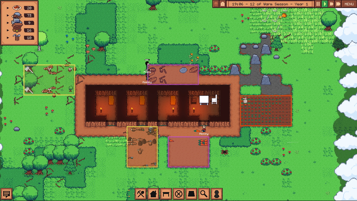 A tiny settlement I've build while testing the latest bug fixes 🍃🌳