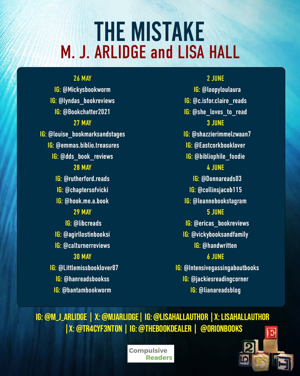 ‘The Mistake’ by <a href="/orionbooks/">Orion Publishing</a> authors <a href="/mjarlidge/">Matthew Arlidge</a> and <a href="/LisaHallAuthor/">Lisa Hall</a> is a domestic, psychlogical thriller where everyone is a suspect and I found myself racing to the end page to find the culprit! <a href="/Tr4cyF3nt0n/">Tracy Fenton</a> #TheMistake #BookTour #BookReview

handwrittengirl.com/book-reviews/t…