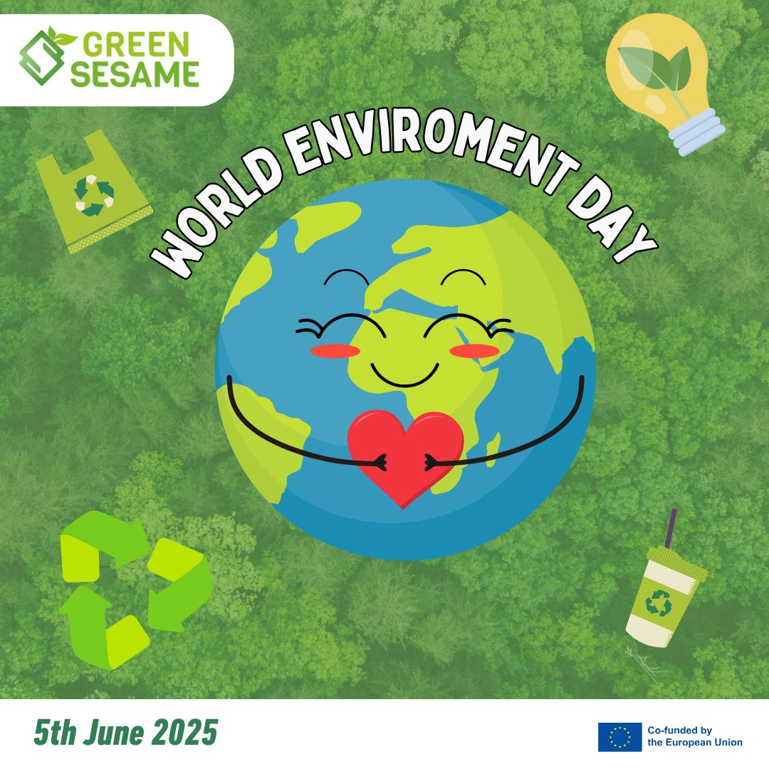 Today is #WorldEnvironmentDay!
With #GreenSesame we bring #sustainability from the classroom to everyday life: less waste, more reuse, and concrete actions that make a real difference.
#ErasmusPlus #project #SustainableSchools #EcoEveryday #BeatPlasticPollution