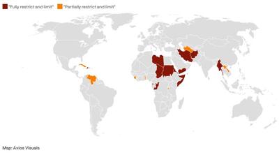 Trump Bans Citizens Of 12 Countries From Traveling To The US
...unacceptable high visa overstays.Travelling to