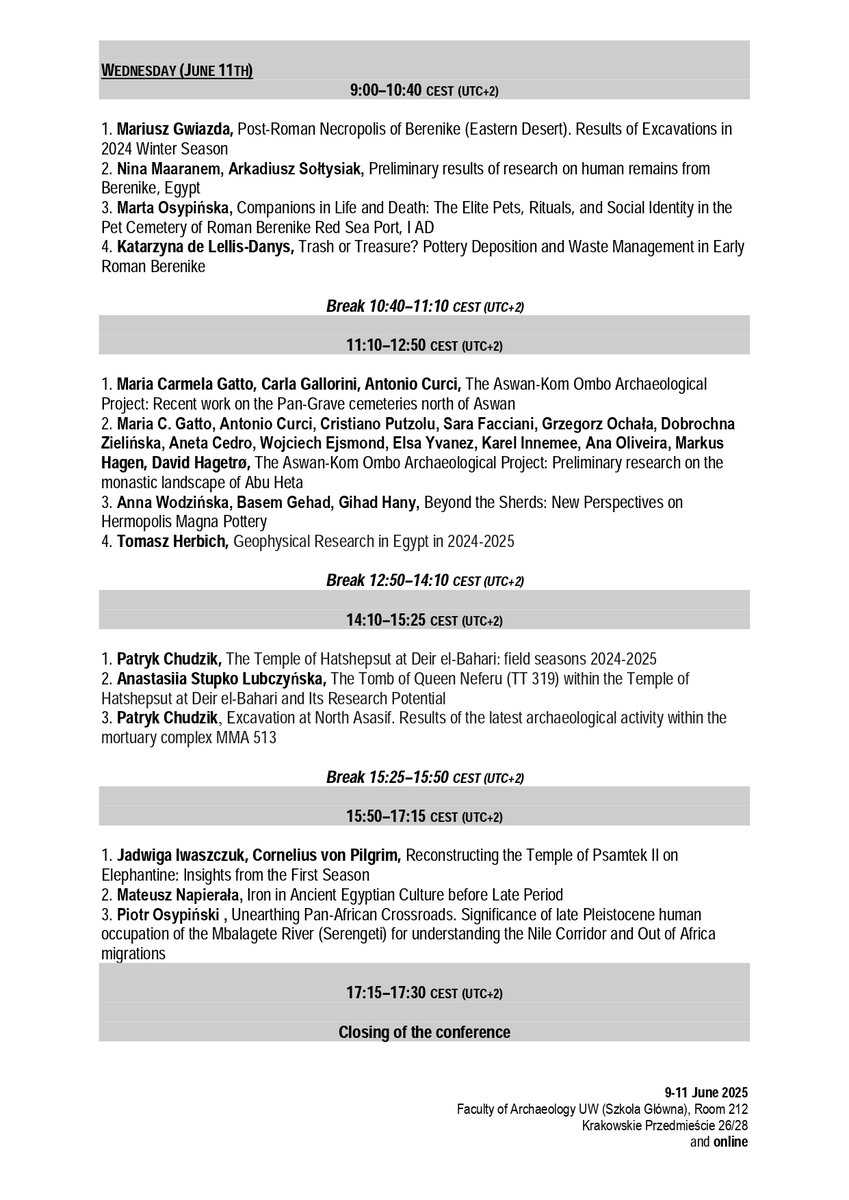 To learn what's new in Polish archaeological research in #Egypt #Sudan #Ethiopia #Tanzania tune in to the 🔸Poles on the Nile🔸 conference next week!
On 9-11/06, 39 presentations (in English) will be available on Zoom.
🔗Register: polacynadnilem.uw.edu.pl/2025/05/12/for…
#archaeology #archeologia