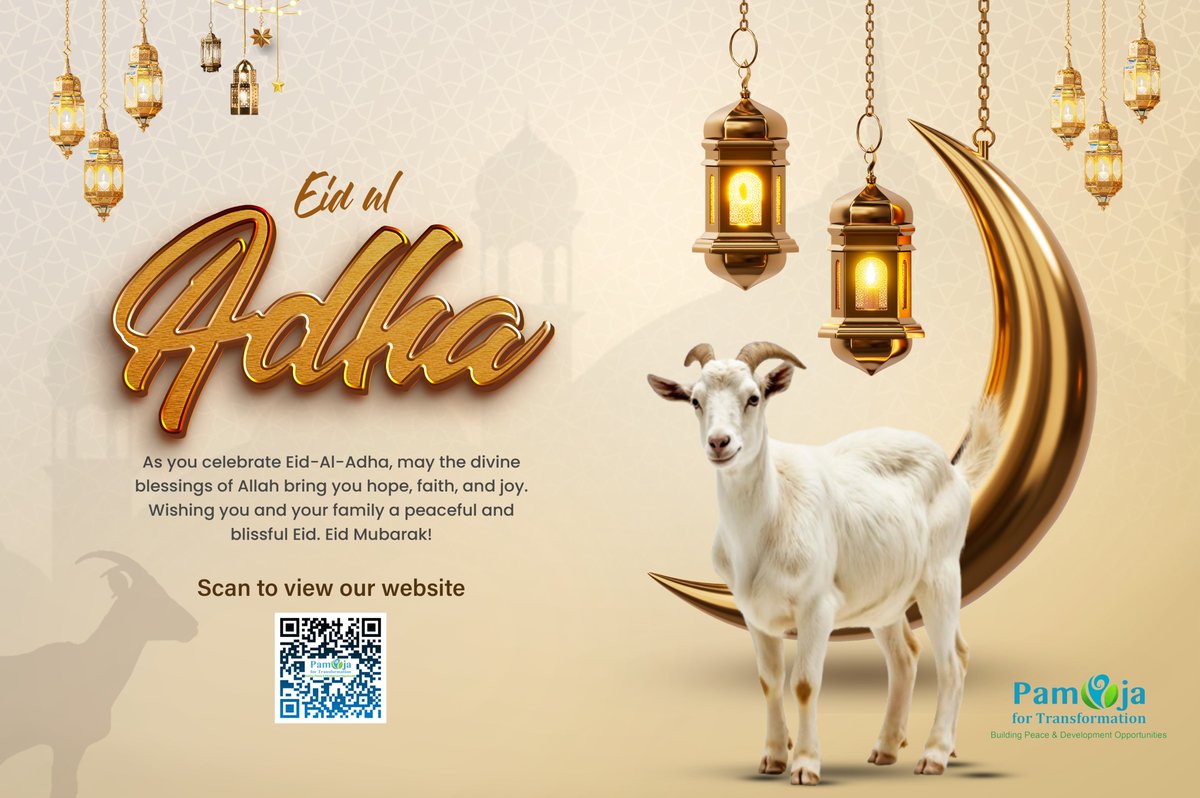 Eid Mubarak! Wishing you a blessed Eid al-Adha filled with joy, peace, and prosperity.