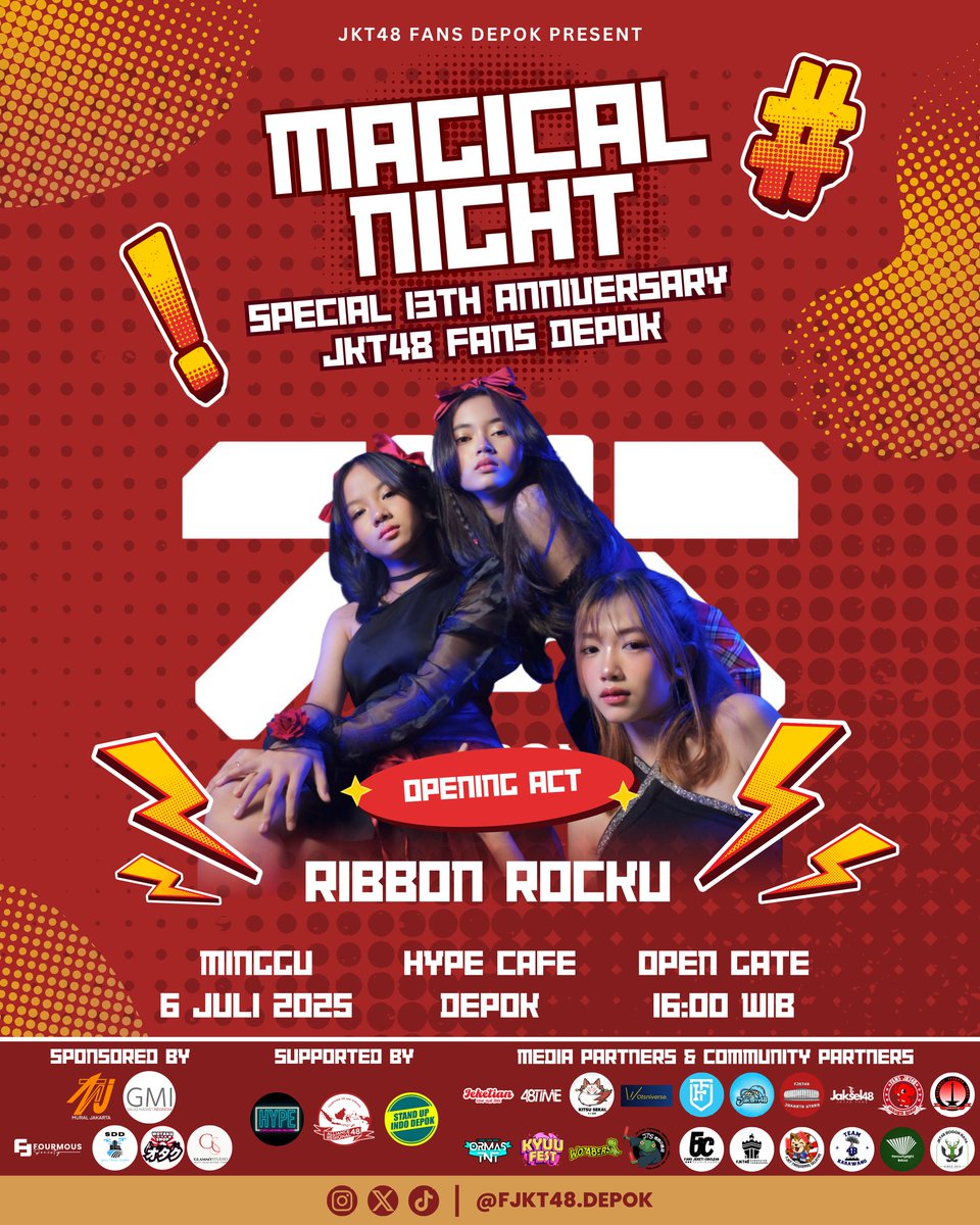 Biar Suasana lebih meriah lagi, Kali ini mimin hadirkan ke kalian Idol Group asal Jakarta yang bisa buat kalian  Headbang &amp; Moshing 🤘🤘

 Lets Go guyss 🤘🧑‍🎤🤘

#MagicalNight
#FJKT48Depok13thAnniversary
#JKT48
#FJKT48