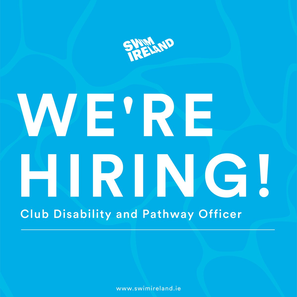 𝗪𝗲'𝗿𝗲 𝗛𝗶𝗿𝗶𝗻𝗴!

We are currently recruiting for a newly created role of Club Disability &amp; Pathway Officer to join our dynamic team. This role will support the integration of Para-Swimming into Swim Ireland, while also engaging with other Disability Representative