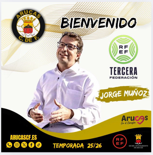 Damos la bienvenida a nuestro nuevo entrenador del primer equipo "JORGE MUÑOZ". Entrenador contrastado y experimentado siendo 2° entrenador de Juan Manuel Lillo en diferentes etapas y artífice del ascenso del Atco Paso a 2ª RFEF. 

¡Bienvenido! 🤍🖤⚽