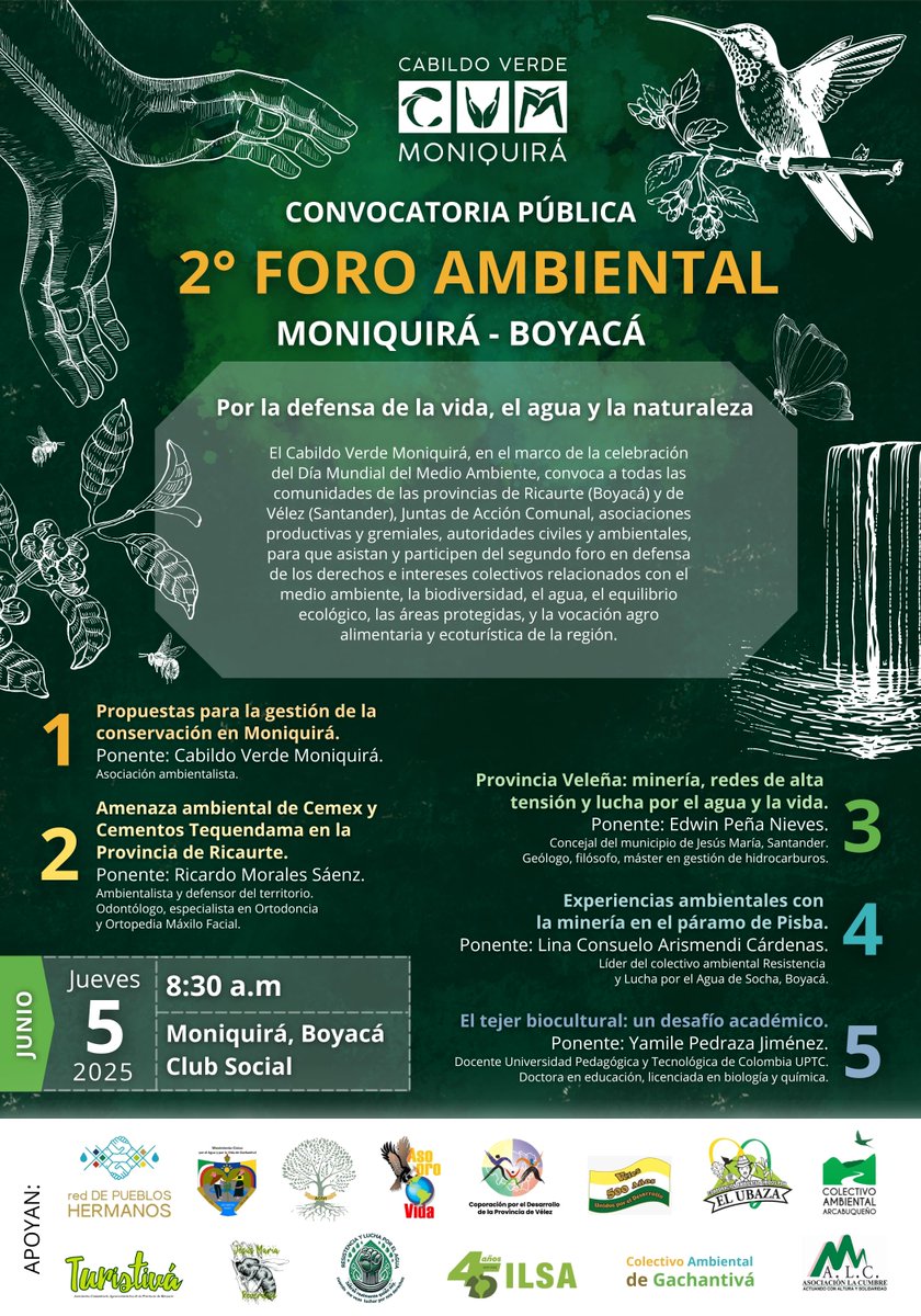 entreojosco (@entreojosco) on Twitter photo #Moniquirá es sede hoy, 5 de junio, del 2o Foro Ambiental para abordar los retos de #Boyacá en esta materia.
El impacto de operaciones de las cementeras
<a href="/CEMEX_Colombia/">Cemex Colombia</a> y Cementos Tequendama en Ricaurte, y de la minería en el páramo de Pisba serán temas centrales. #Moniquirá es sede hoy, 5 de junio, del 2o Foro Ambiental para abordar los retos de #Boyacá en esta materia.
El impacto de operaciones de las cementeras
<a href="/CEMEX_Colombia/">Cemex Colombia</a> y Cementos Tequendama en Ricaurte, y de la minería en el páramo de Pisba serán temas centrales.