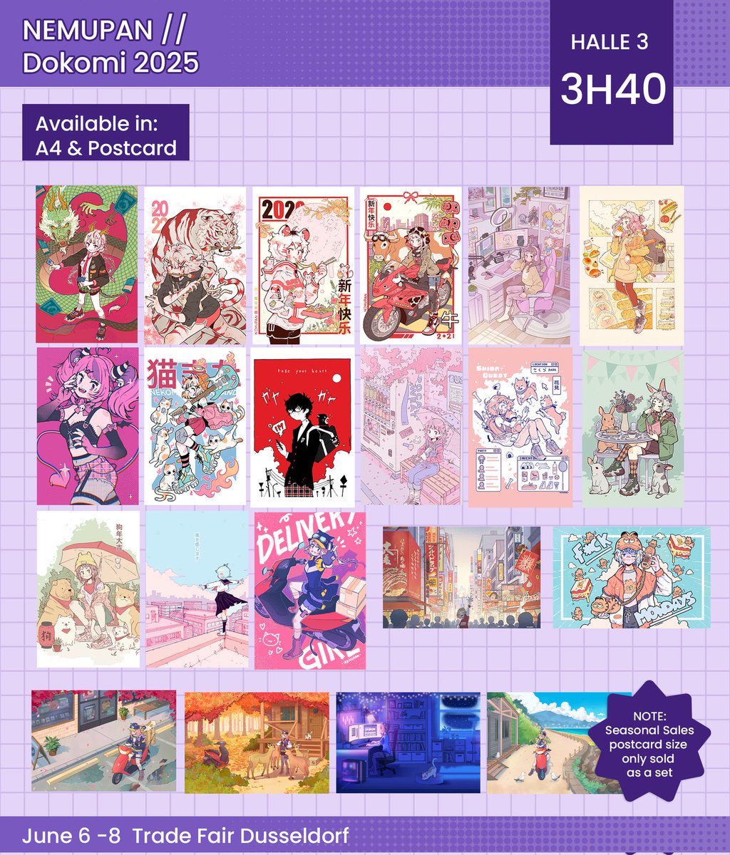 nemupanart's tweet photo. A bit late but here's my catalogue for Dokomi!! I'll be at Hall 3 H40!
See you there!!

#artistofdokomi2025 #Dokomi #dokomi2025 #artistalleylife #artistalleytable #artistalley https://t.co/82ku7CgZUQ